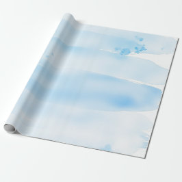 Papel De Presente Soft Blue Watercolor Brush Strokes