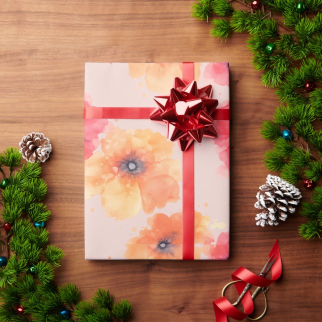 Papel De Presente Soft Floral Blooms Wrapping Paper  (Presente de Natal)