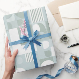 Papel De Presente Soft Grey Sage Balance Abstract Pattern