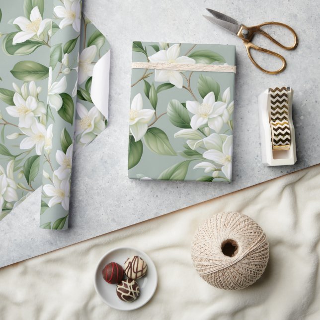 Papel De Presente Soft Jasmine Floral Elegance (Artesanato)