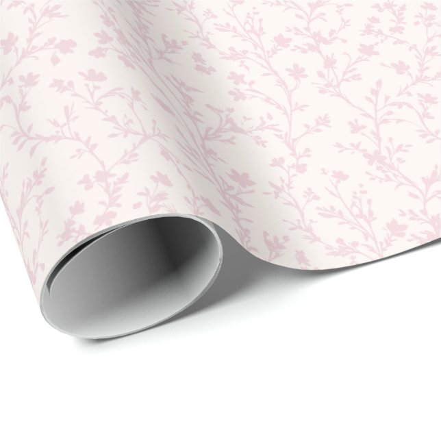 Papel De Presente Soft Meadow Blush Rosa - Neutro (Ponta do rolo)