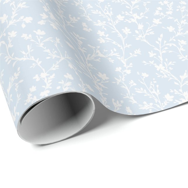 Papel De Presente Soft Meadow Neutro - Azul em Pó (Ponta do rolo)