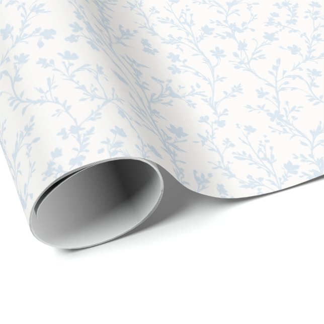 Papel De Presente Soft Meadow Powder Blue - Neutro (Ponta do rolo)