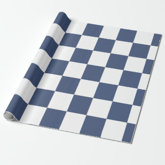Papel De Presente Soft Muted Blue White Checkered – Calm Elegant
