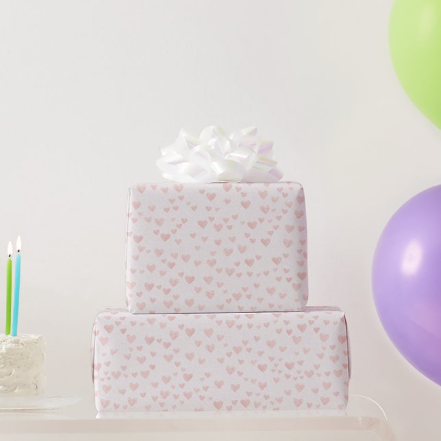 Papel De Presente Soft Pastel Hearts Wrapping Paper (Presentes para festas)
