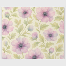 Papel De Presente Soft Pink Floral Wrapping Paper