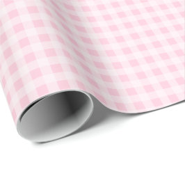 Papel De Presente Soft Pink Gingham Wrapping Paper