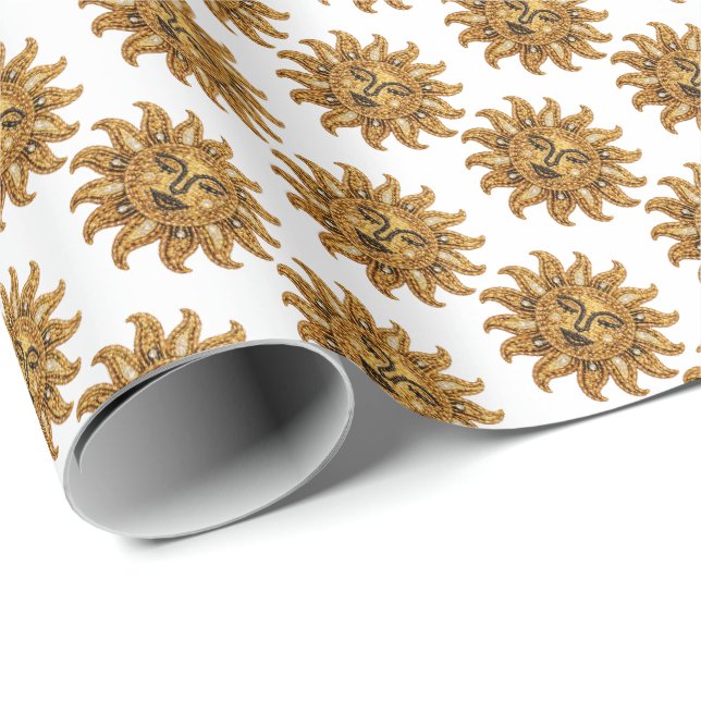 Papel De Presente Sol Embroidered (Ponta do rolo)