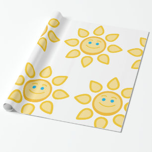 Papel De Presente Sol Sorridente Feliz Luz do Sol
