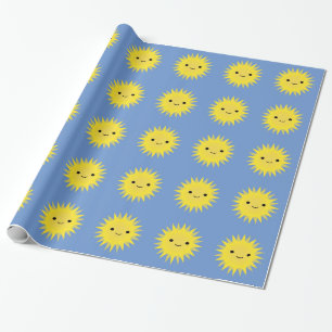 Papel De Presente Sol sorridente Kawaii Fofo