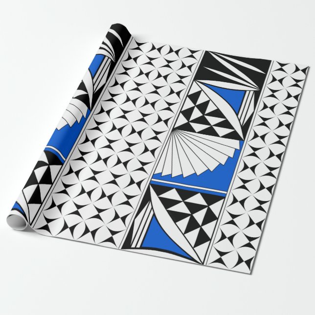 Papel De Presente Sol Sudoeste de Azul (Desenrolado)