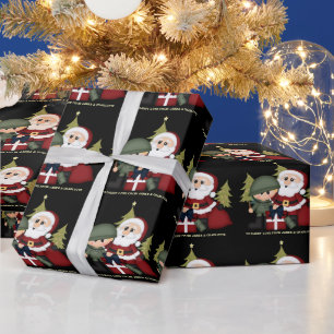 Papel De Presente Soldado Militar e Papai Noel Costume de Natal