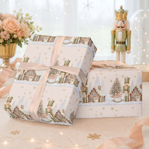 Papel De Presente Soldado Quebra-Nozes Gingerbread Natal Aniversário