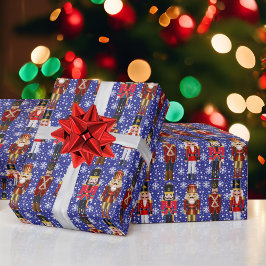 Papel De Presente Soldados Bonito Natal Azul Neve BG