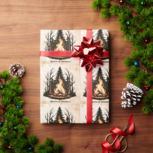 Papel De Presente "Solid Background Campfire"