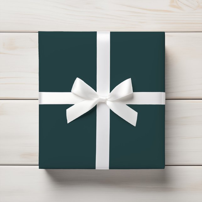 Papel De Presente Solid Verde do Oceano Teórico Profundo (Criador carregado)