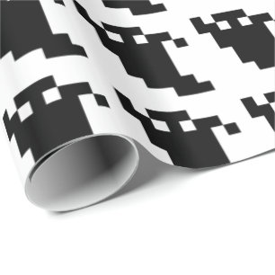 Papel De Presente Sombra Fantasma de Pixel de 8 Bits