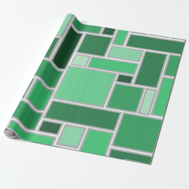 Papel De Presente Sombras de Verde (Desenrolado)