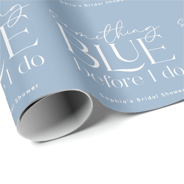 Papel De Presente Something Blue Before I Do Bridal Shower (Ponta do rolo)