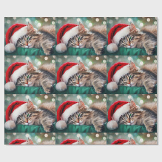 Papel De Presente Soneca de Natal do Gato