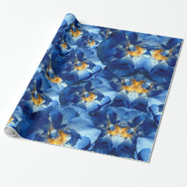 Papel De Presente Sonho azul, Rosa Floral Holiday Wrappaper