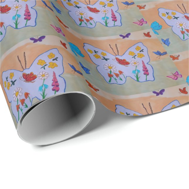 Papel De Presente Sonho de borboleta (Ponta do rolo)