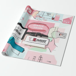 Papel De Presente Sonho de Colagem de Pastel