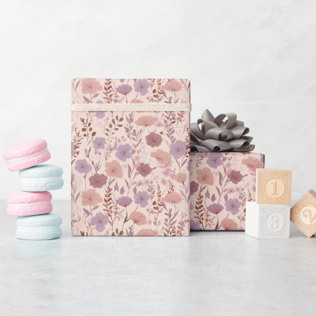 Papel De Presente Sonho de Prado de Flores Silvestres (Chá de bebê)