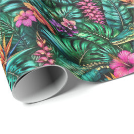 Papel De Presente Sonho de Selva de Crocodilo Padrão de Superfície P