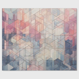 Papel De Presente Sonho Geométrico Pastel – Padrão Abstrato Moderno