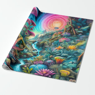 Papel De Presente Sonho Psicodélico Encantado