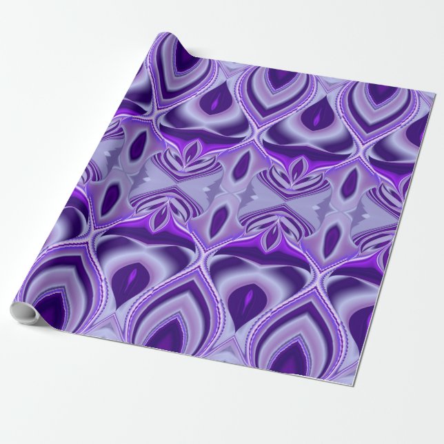 Papel De Presente Sonho Roxo, Abstrato Fantasy Arte Arco-Íris (Desenrolado)