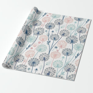 Papel De Presente Sonhos Pastel Dandelion - Floral Whimsical