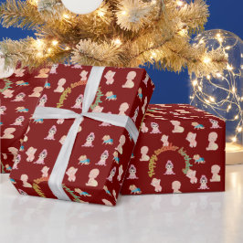Papel De Presente Sonhos Pequenos Dia vermelho profundo