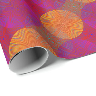 Papel De Presente Sonoma alaranjado e roxo