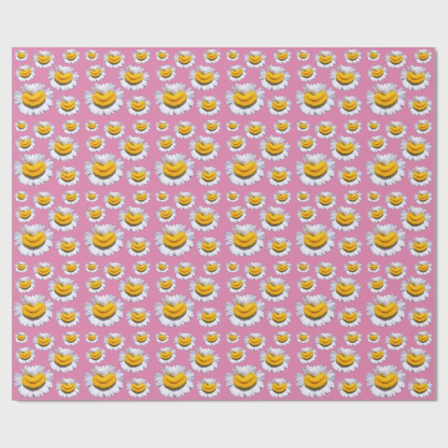 Papel De Presente Sorrisos Alegres de Camomilas (Aberto)