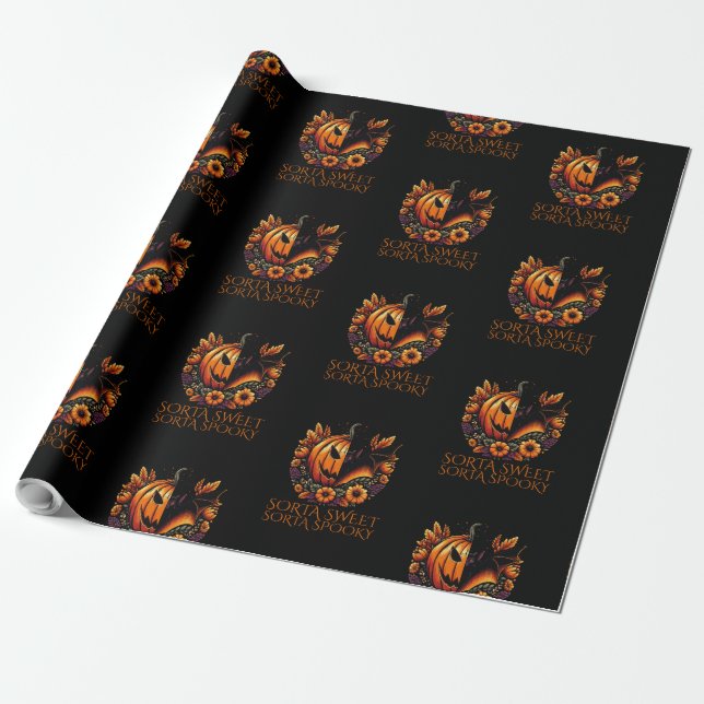Papel De Presente Sorta Doce Sorta Spooky (Desenrolado)