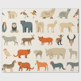 Papel De Presente Sorte de animais imaginários