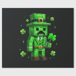Papel De Presente Sorte Duende Divertido Jogo de Vídeo do Dia de São