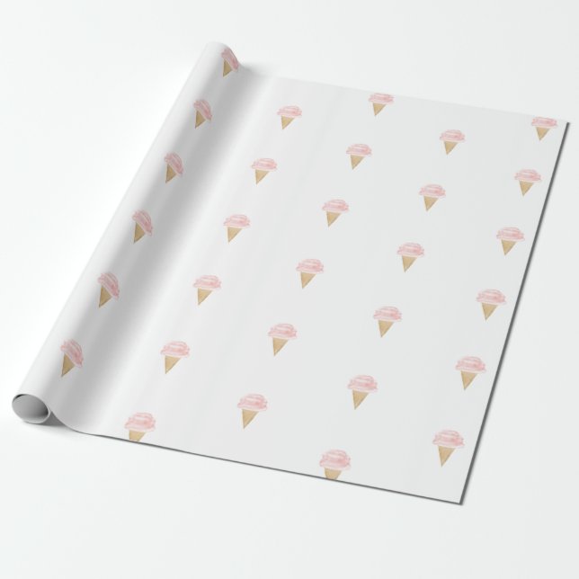 Papel De Presente Sorvete Aniversário da Festa de Natal (Desenrolado)
