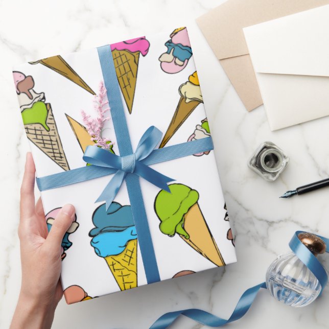 Papel De Presente Sorvete Cone Wraping Paper (Presentear)
