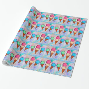 Papel De Presente sorvete Cones Wraping Paper