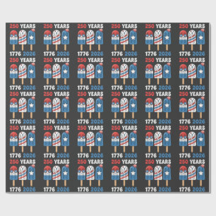 Papel De Presente Sorvete de 250 anos 1776 2026 4 de julho