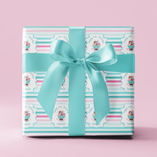 Papel De Presente Sorvete de Água Colorida Sundae de Aniversário