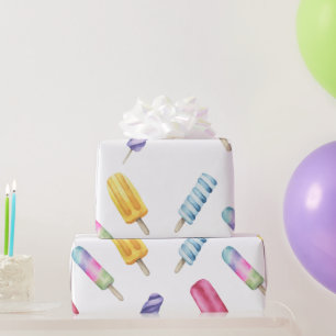 Papel De Presente Sorvete de Picolé para aniversário