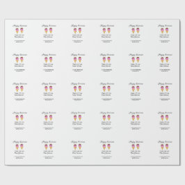 Papel De Presente Sorvete Feliz adicionar nome site mídia social 