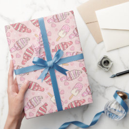 Papel De Presente Sorvete Retro Dia de os namorados Wraptor Paper