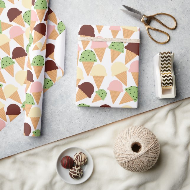 Papel De Presente Sorvetes (Artesanato)