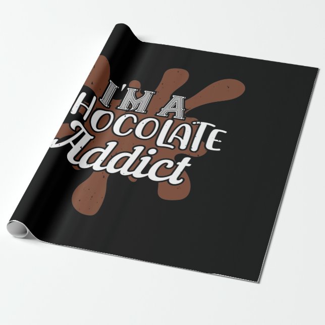 Papel De Presente Sou Um Viciado Em Chocolate (Desenrolado)