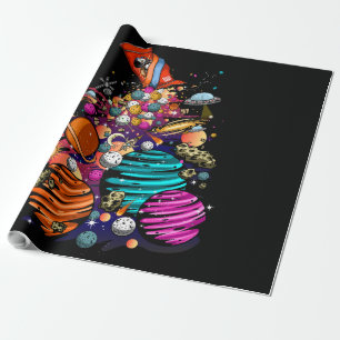 Papel De Presente Space Candy
